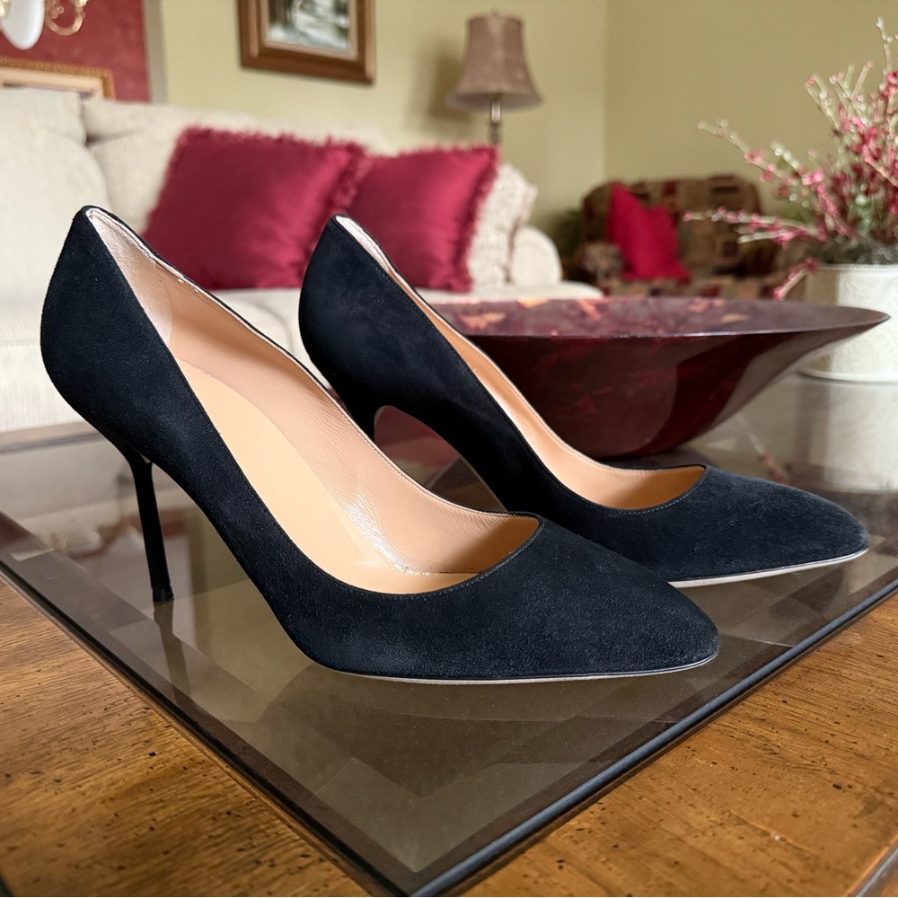 Sergio Rossi “Chichi” Black Suede Leather Pumps EU41